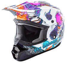 Шлем подростковый кросс YOUTH FLY KINETIC INVAZION white/pink/gloss